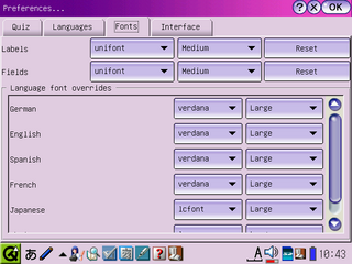 Preferences - Fonts